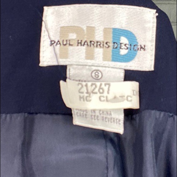 Vintage Navy Fitted Blazer Jacket by Paul Harris Design Size Small - Picture 4 of 4